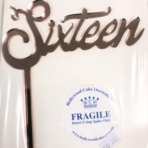 "Sixteen" Acrylic Topper (Rose Gold)