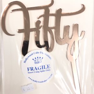 "Fifty" Acrylic Topper (Rose Gold)
