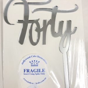 "Forty" Acrylic Topper (Silver)